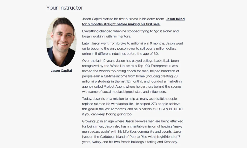 Jason Capital as instructor for Instagram Agency System -min