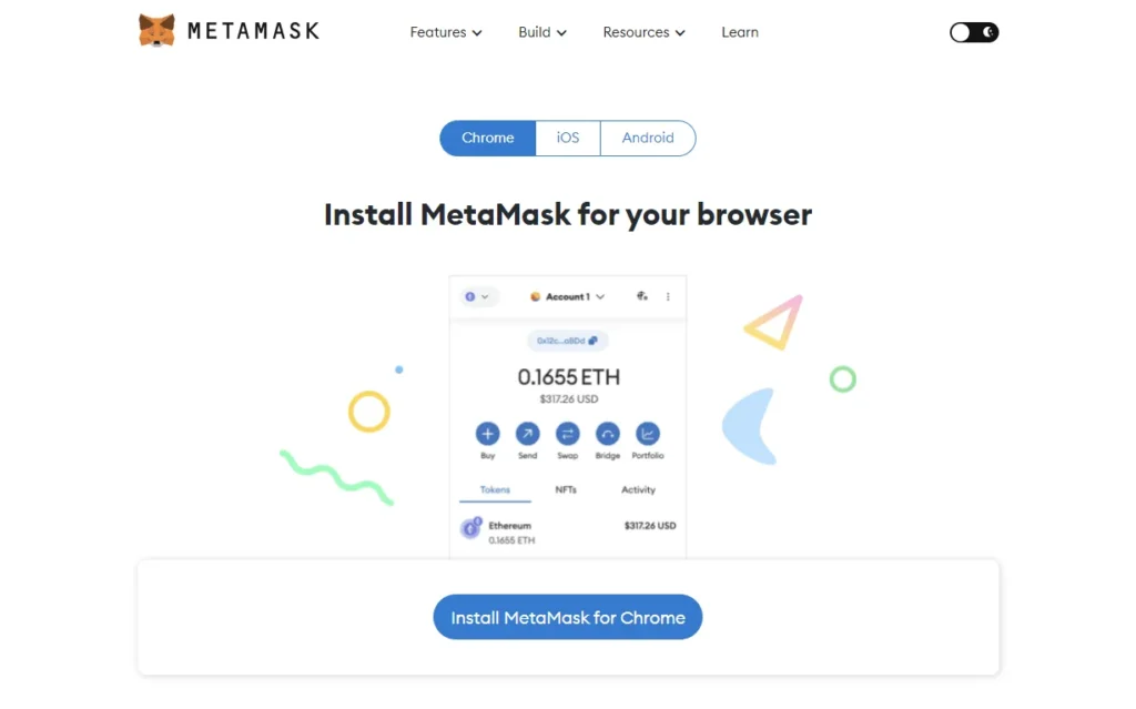 Step 1- Install MetaMask & Create an Account of Adding fusion network to metamask, Metamask extension download page
