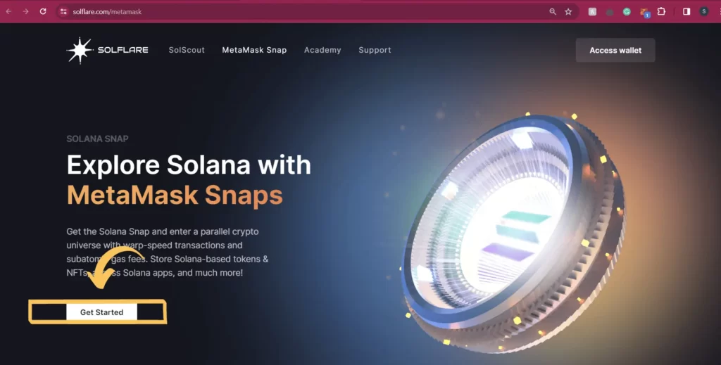 Step 2 of setting up solana wallet