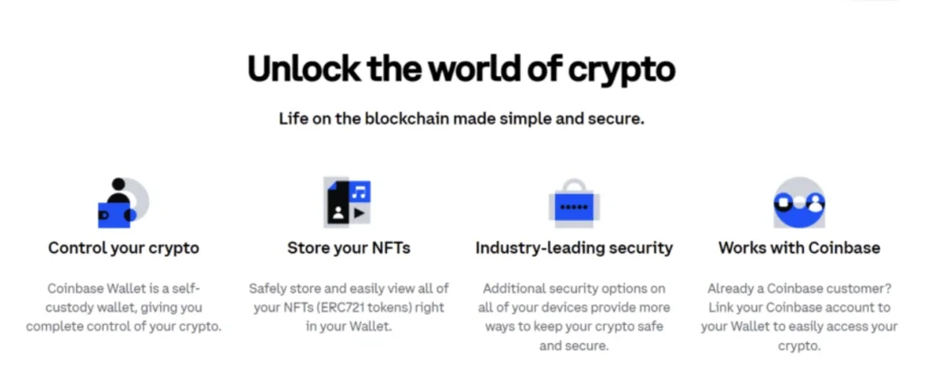 features of coinbase wallet