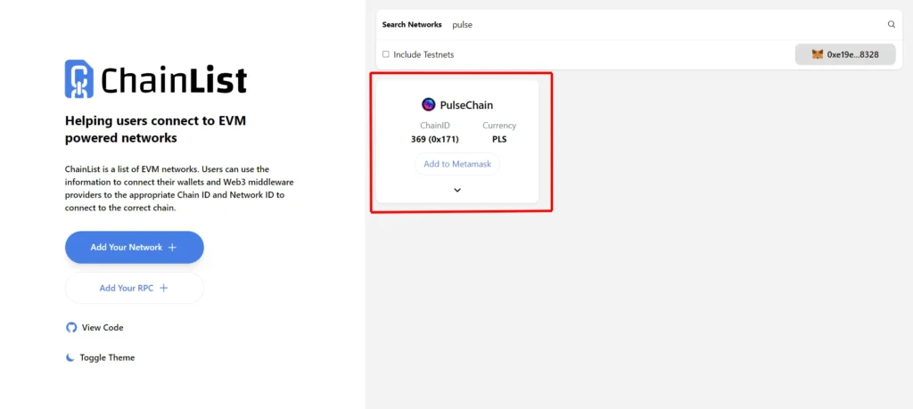 Add Pulse Chain to MetaMask and Confirm